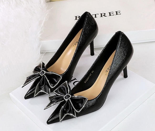 Pointed banquet high-heeled shoes low shoes for women