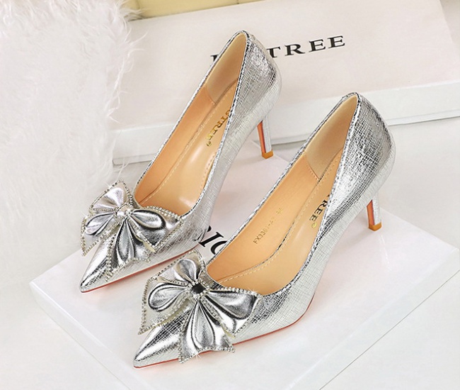 Pointed banquet high-heeled shoes low shoes for women