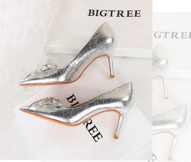 Pointed banquet high-heeled shoes low shoes for women