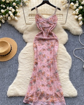 Summer floral dress tender France style long dress for women