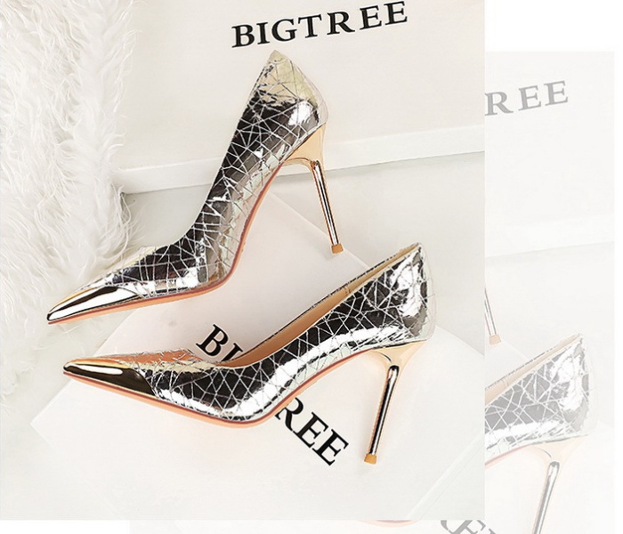 Pointed high-heeled shoes low shoes for women