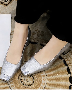 Light luxury thick satin low shoes for women