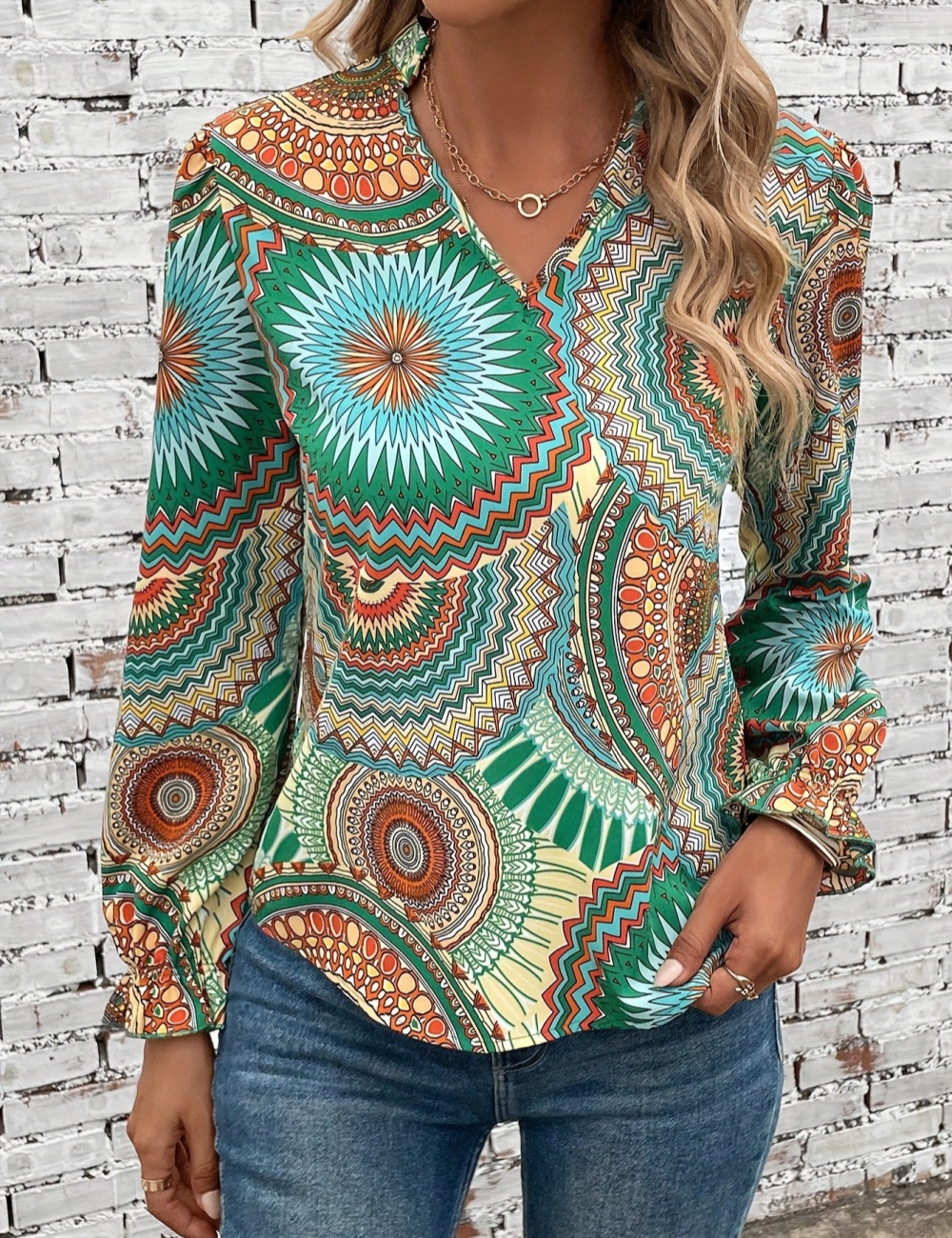 Spring pullover tops national style shirt