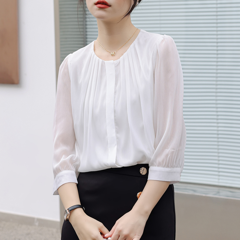 Round neck autumn tops fashion shirt for women