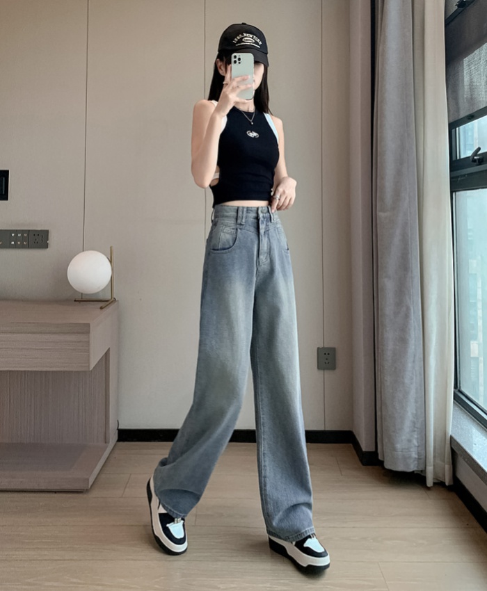 Nine tenths retro jeans drape pants for women