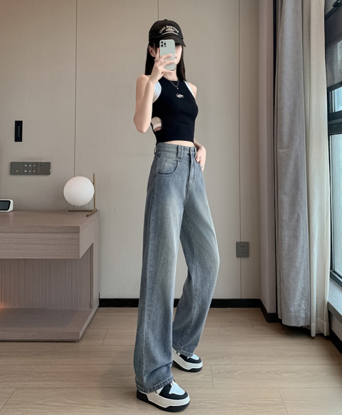 Nine tenths retro jeans drape pants for women