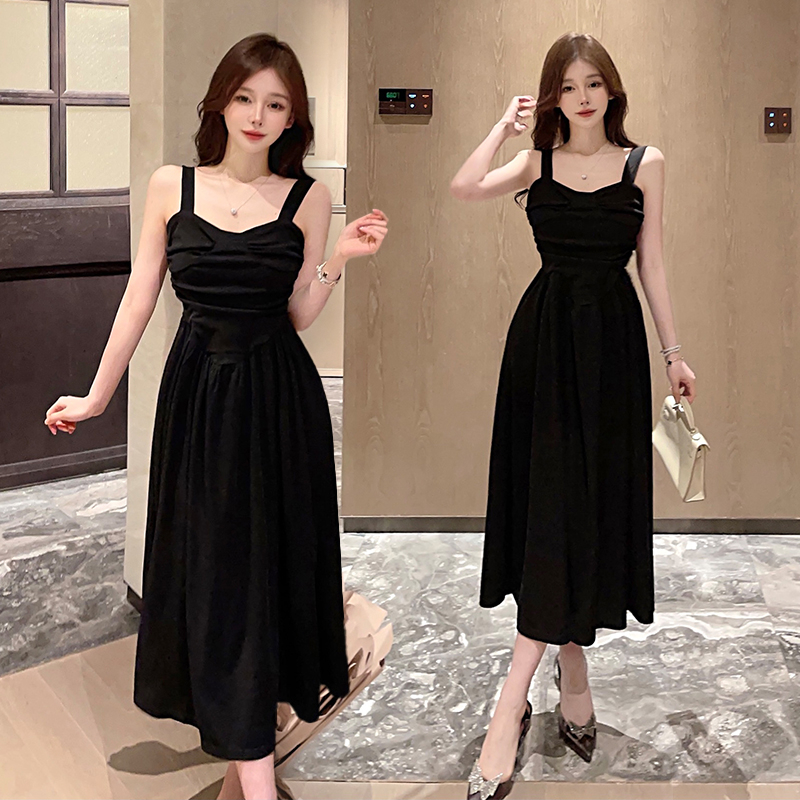 Summer France style long dress Hepburn style dress