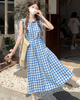 Vacation pinched waist dress summer vest for women