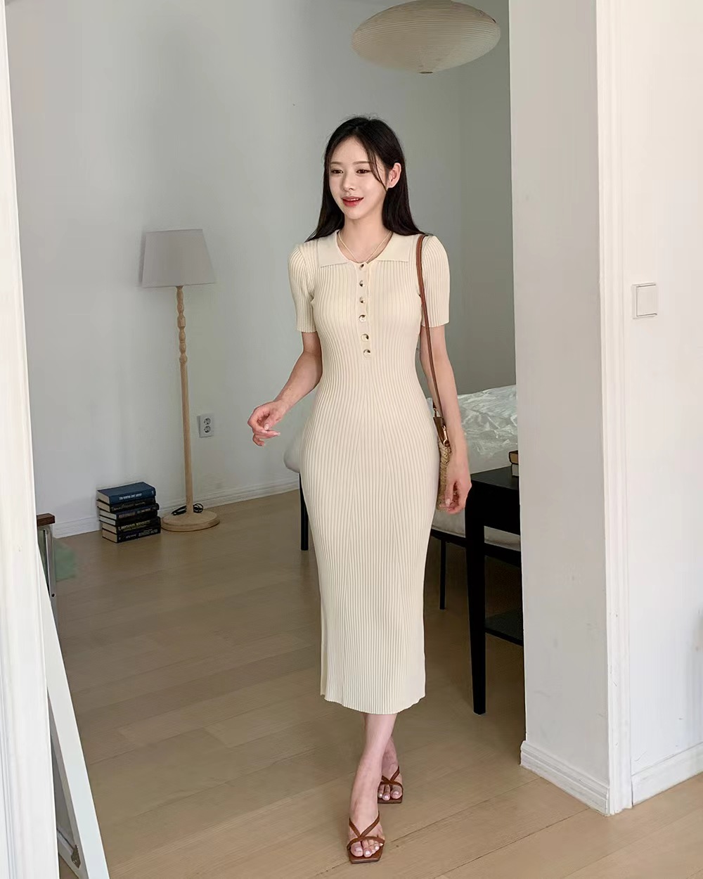 Elegant package hip temperament Korean style dress