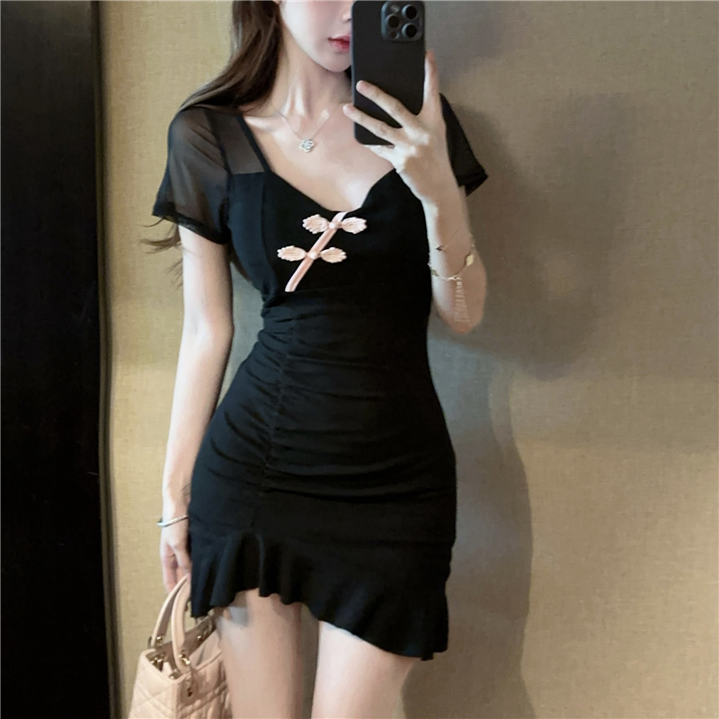 Gauze package hip retro sexy spicegirl dress for women