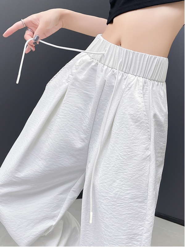 Drape ice silk wide leg pants straight pants for women