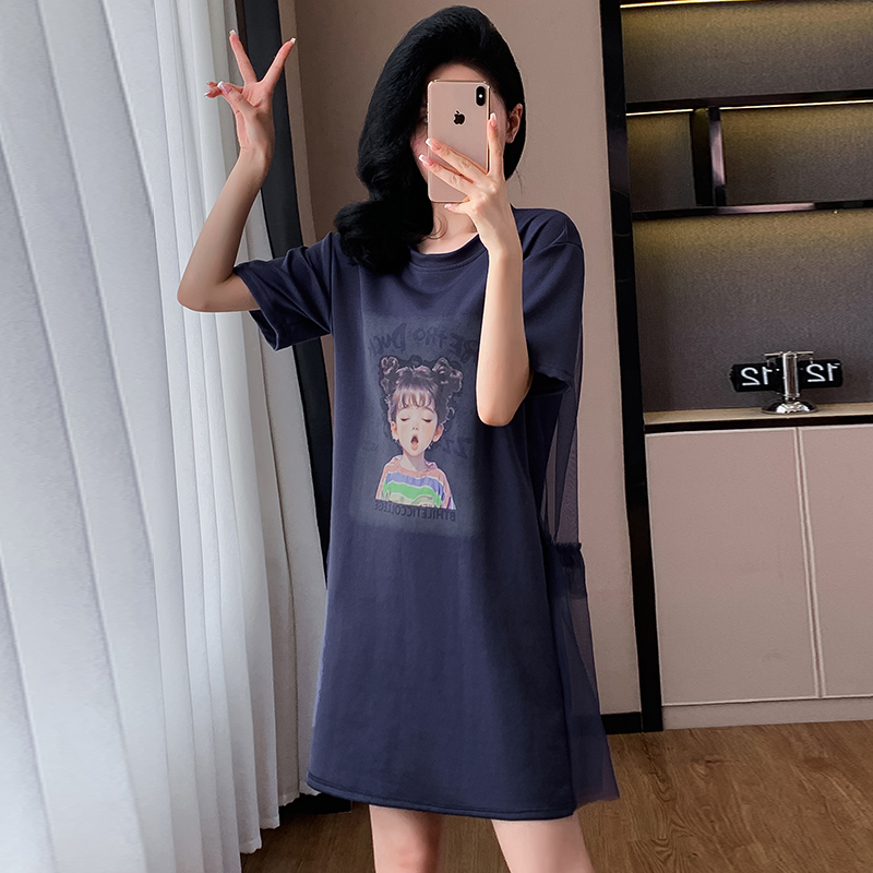 Printing digital dress large yard T-shirt for women