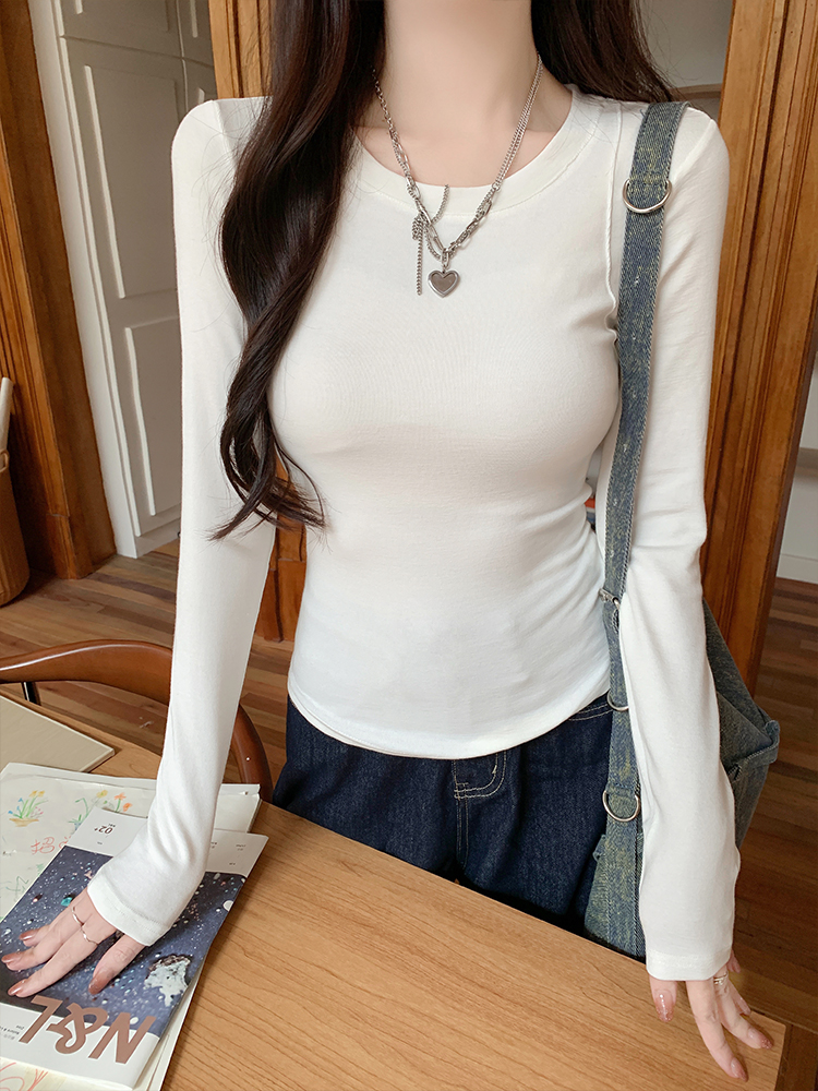 Autumn long sleeve thin T-shirt basis simple tops