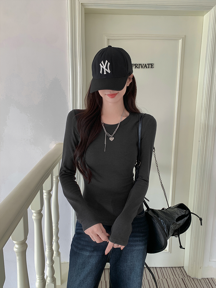 Autumn long sleeve thin T-shirt basis simple tops