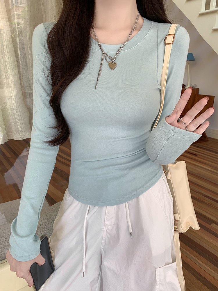 Autumn long sleeve thin T-shirt basis simple tops