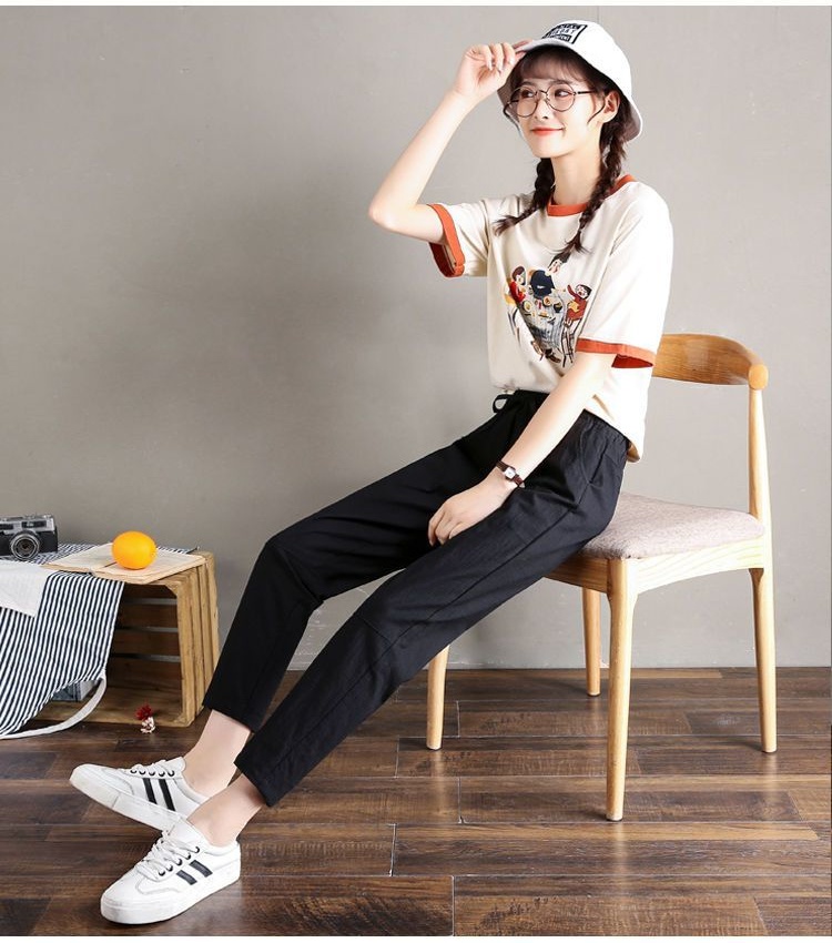 Fashion cotton linen nine pants slim Casual pencil pants