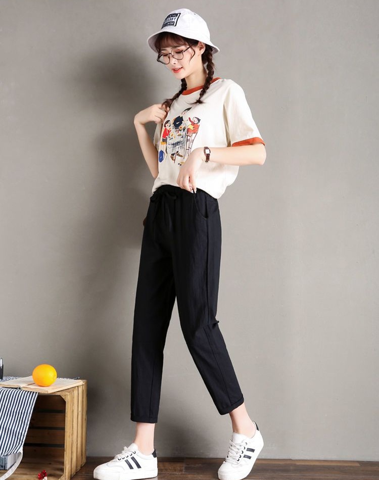 Fashion cotton linen nine pants slim Casual pencil pants