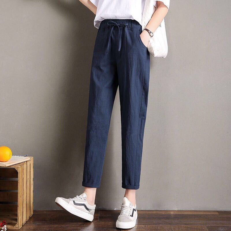 Fashion cotton linen nine pants slim Casual pencil pants