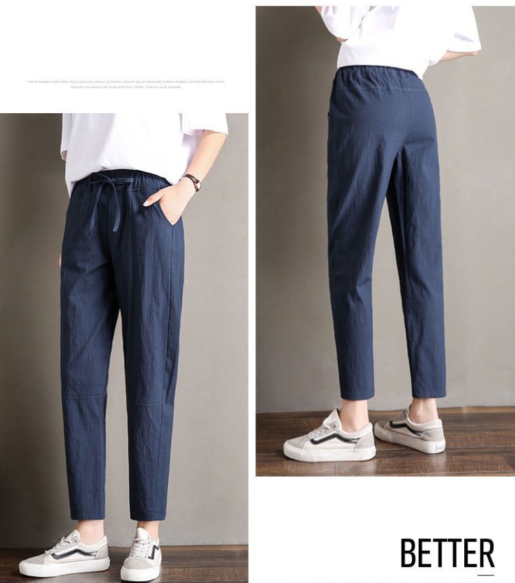 Fashion cotton linen nine pants slim Casual pencil pants