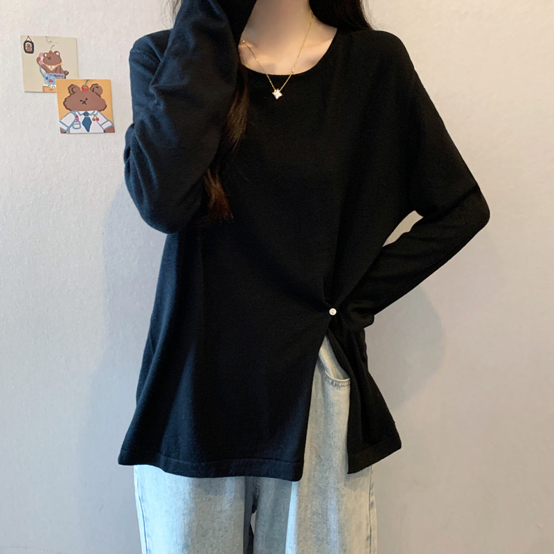 Cover belly slim fat tops autumn Casual sweater for women