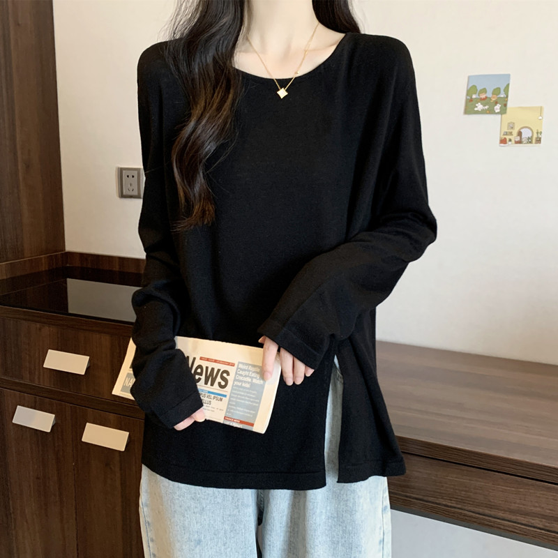 Cover belly slim fat tops autumn Casual sweater for women