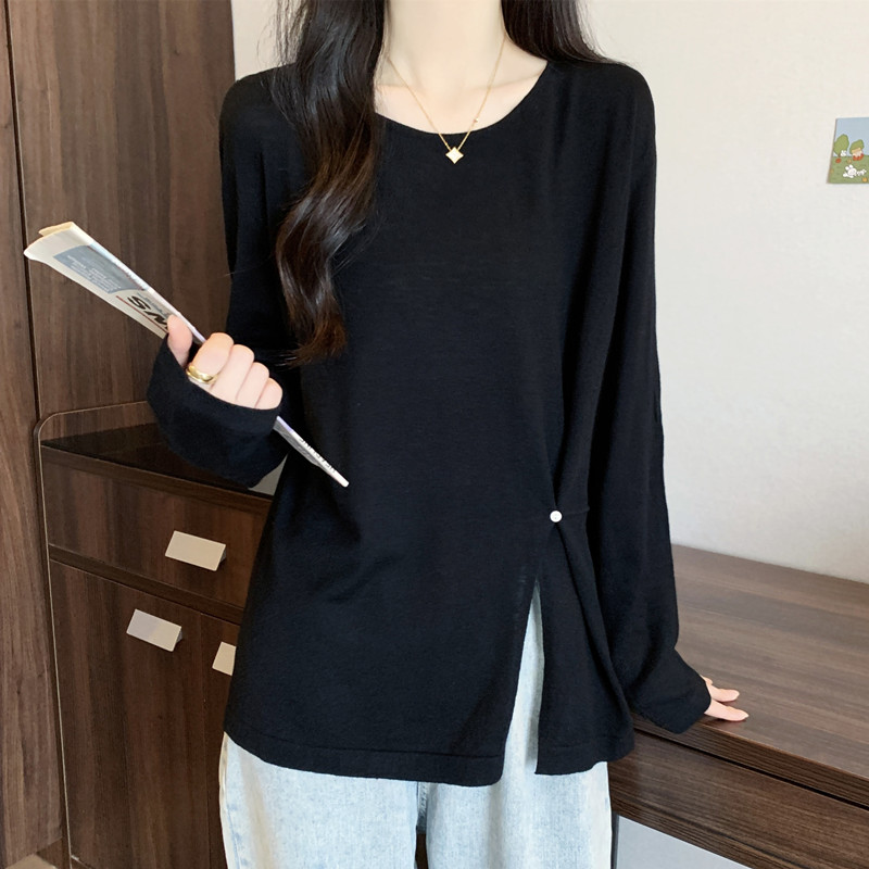 Cover belly slim fat tops autumn Casual sweater for women