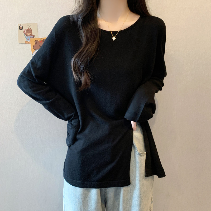 Cover belly slim fat tops autumn Casual sweater for women