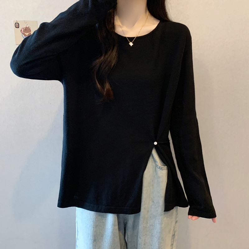 Cover belly slim fat tops autumn Casual sweater for women