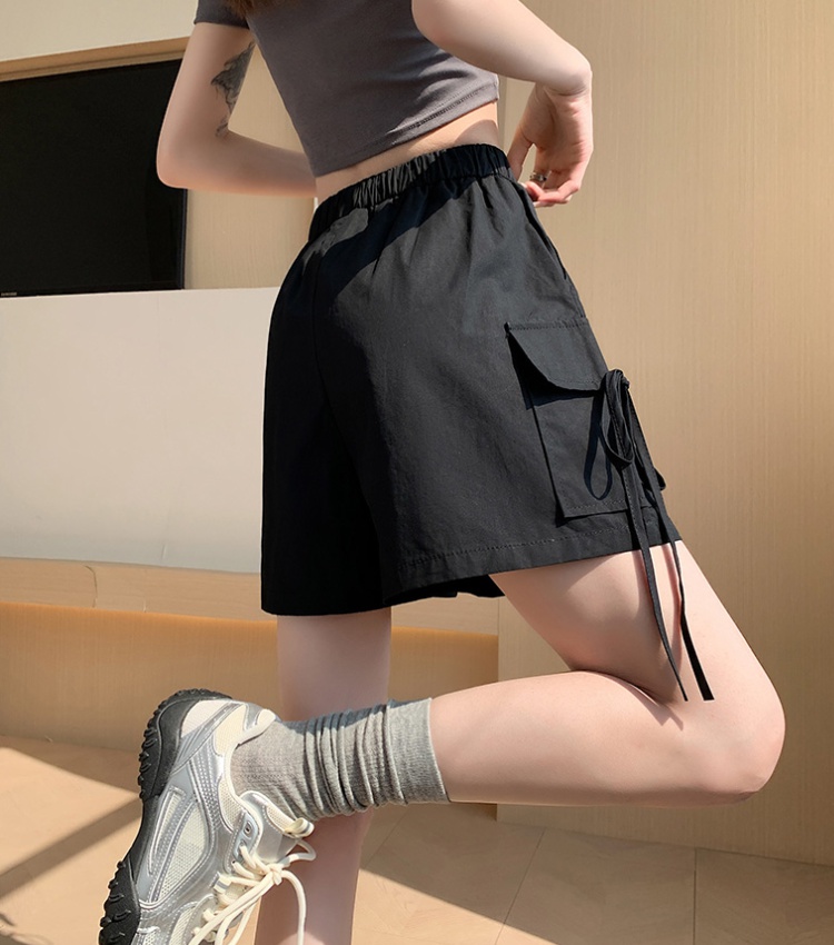 American style wide leg pants washed shorts for women