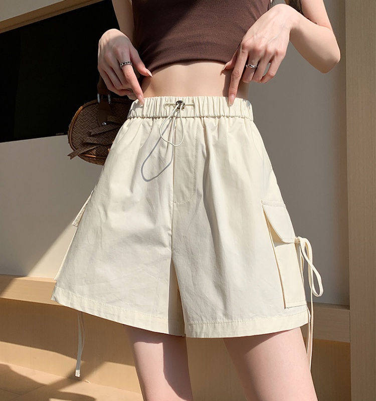 American style wide leg pants washed shorts for women