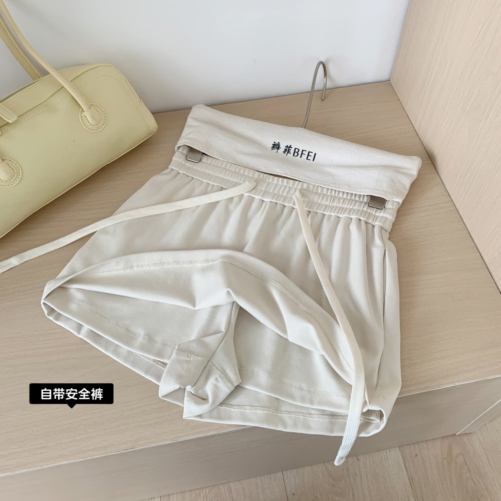 Short sleeve elastic T-shirt drawstring shorts a set