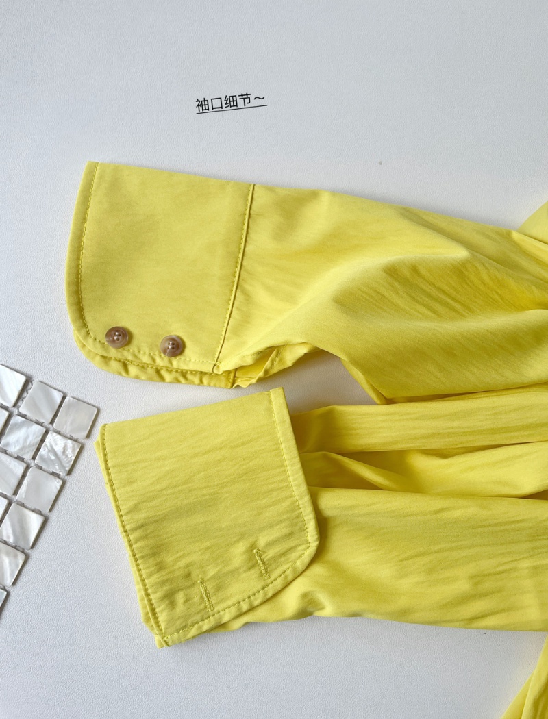 Sunscreen yellow shorts rose shirt 3pcs set