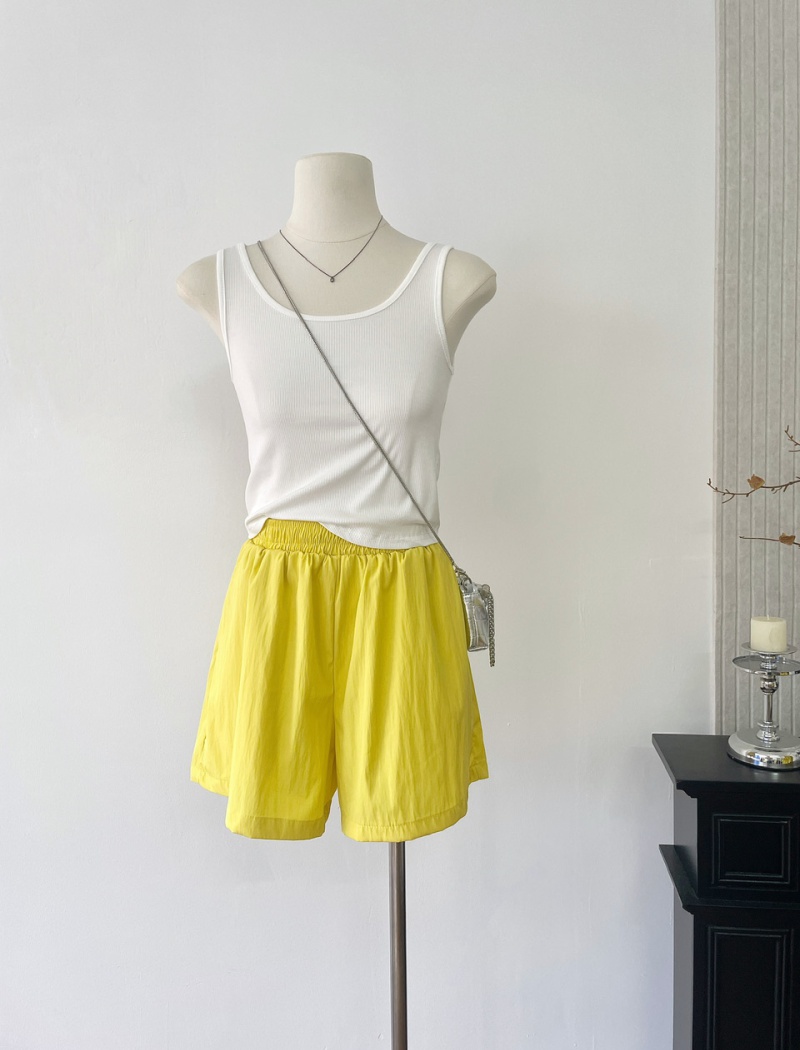 Sunscreen yellow shorts rose shirt 3pcs set