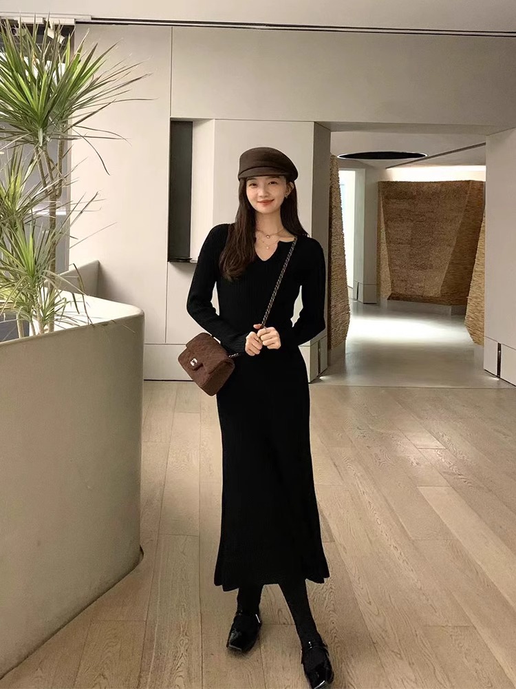 Long long dress long sleeve sweater for women