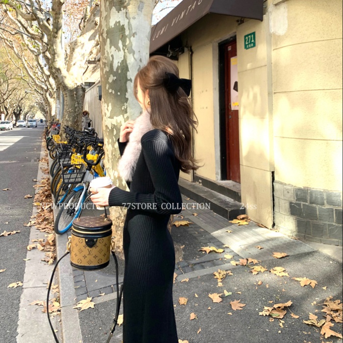 Long long dress long sleeve sweater for women