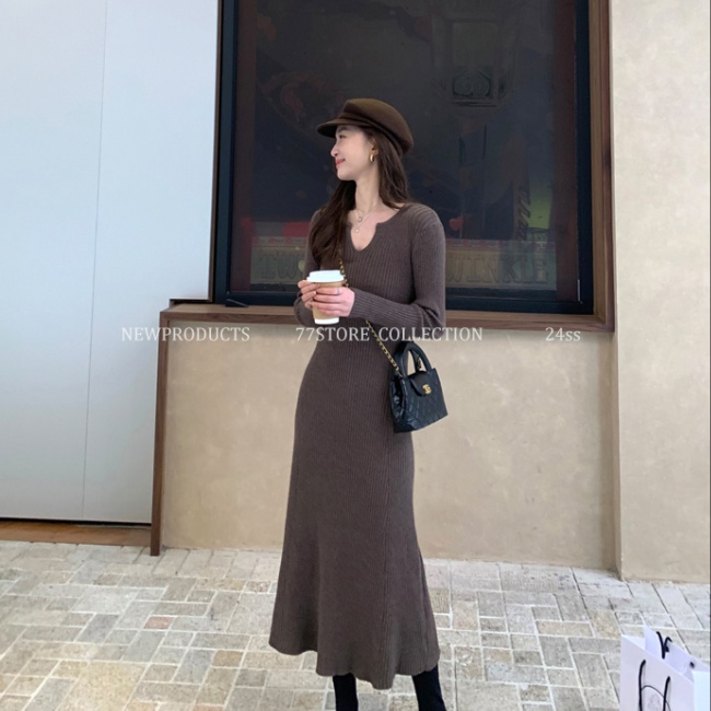 Long long dress long sleeve sweater for women