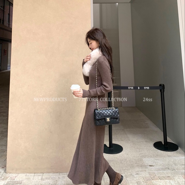 Long long dress long sleeve sweater for women