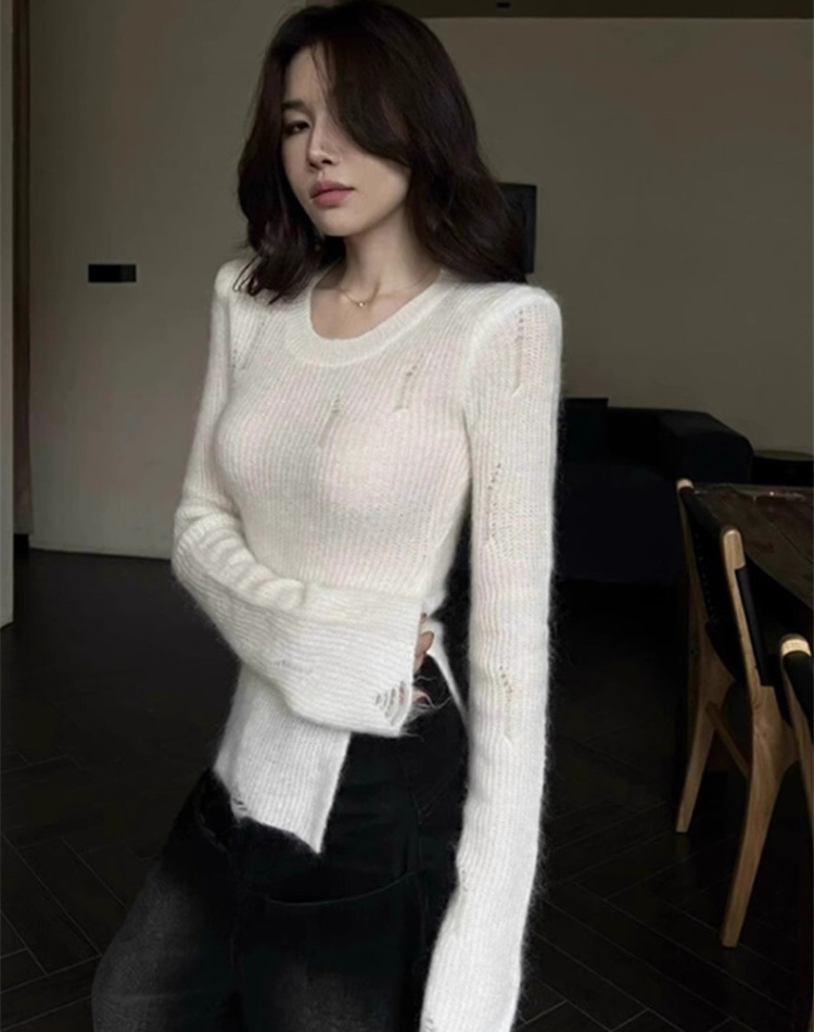 Autumn and winter tight tops inside the ride irregular sweater