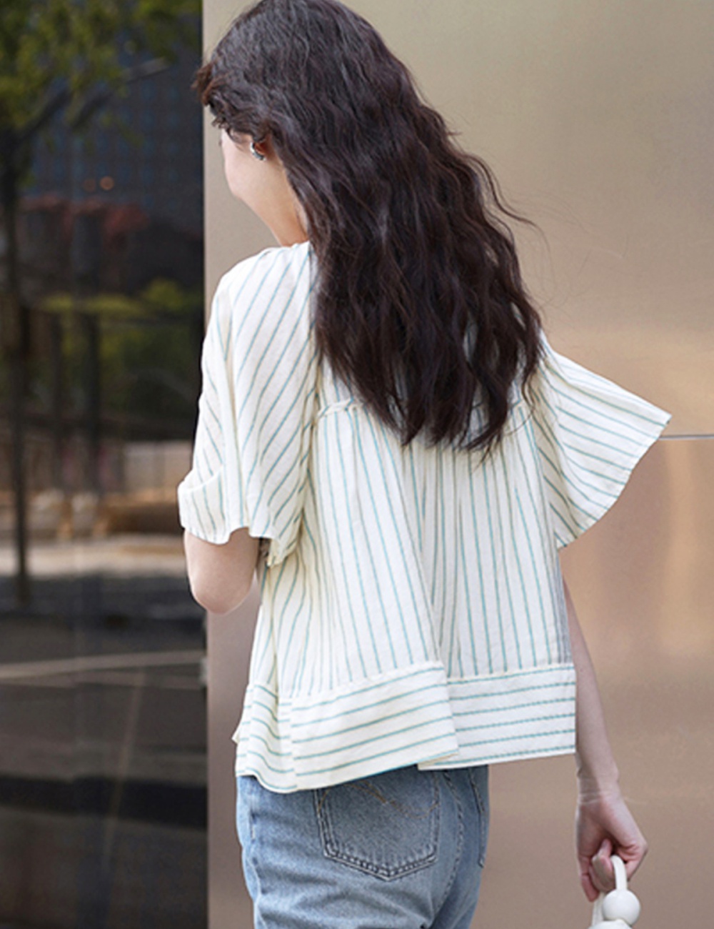 Summer temperament short short sleeve slim lithe shirt