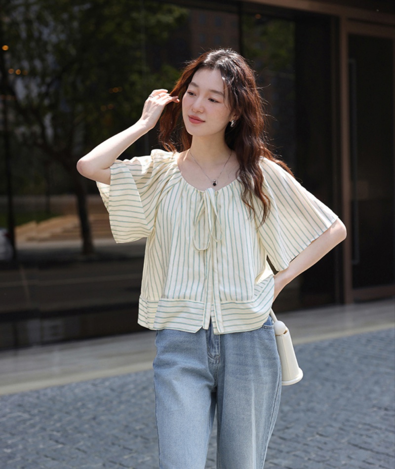 Summer temperament short short sleeve slim lithe shirt