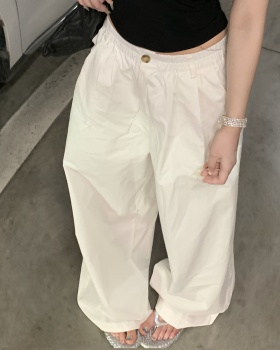 Mopping white casual pants wide leg work pants