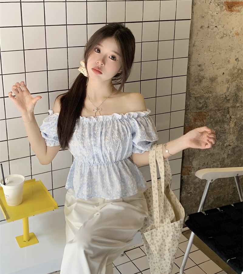 Korean style France style shirt short sweet tops