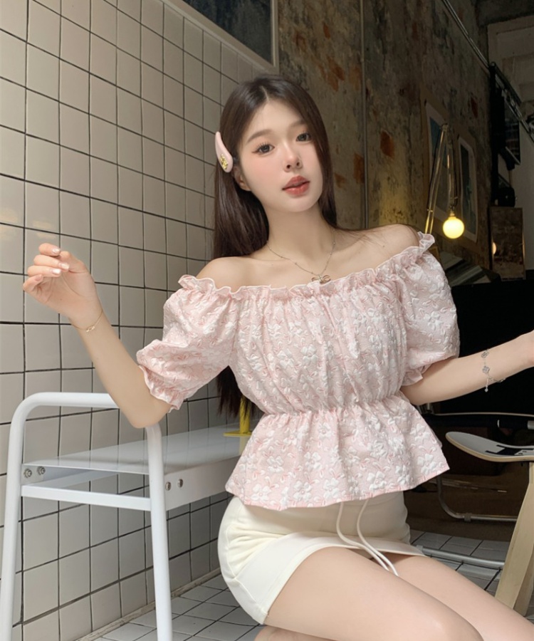 Korean style France style shirt short sweet tops