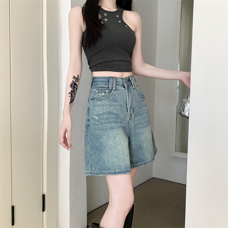 All-match large yard shorts fashion short jeans for women