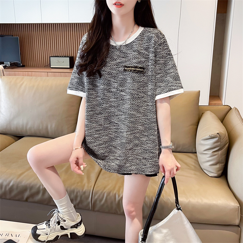 Short sleeve cotton tops loose T-shirt for women