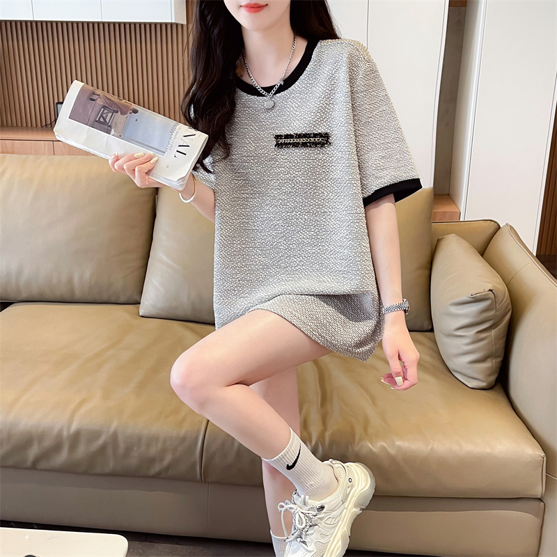 Short sleeve cotton tops loose T-shirt for women