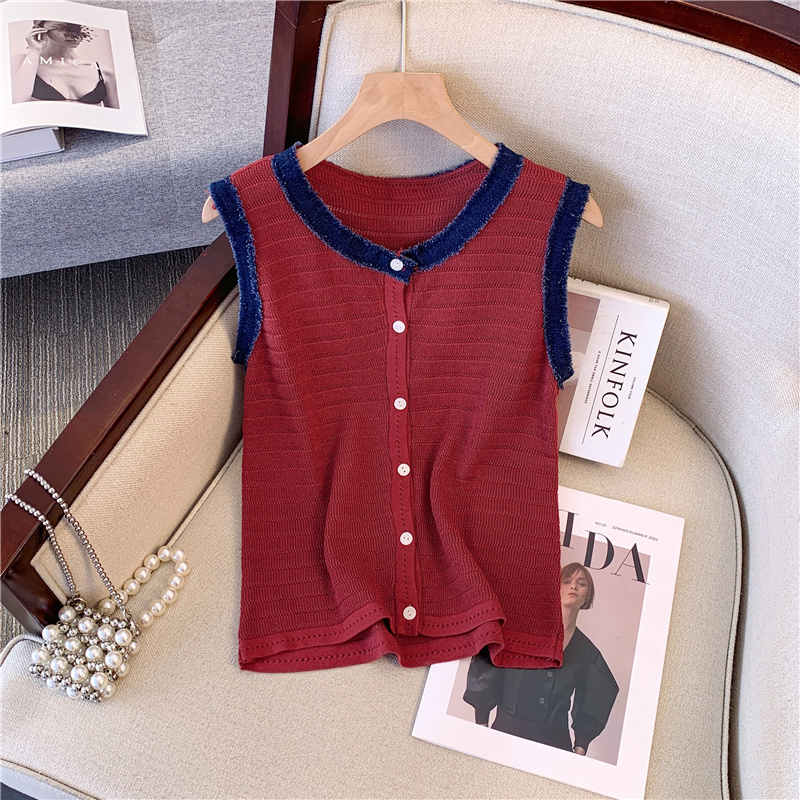 Summer wears outside tops mixed colors vest for women