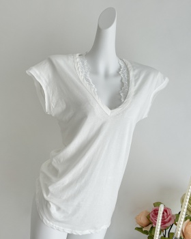 Silk vest breathable tops pure cotton T-shirt 2pcs set