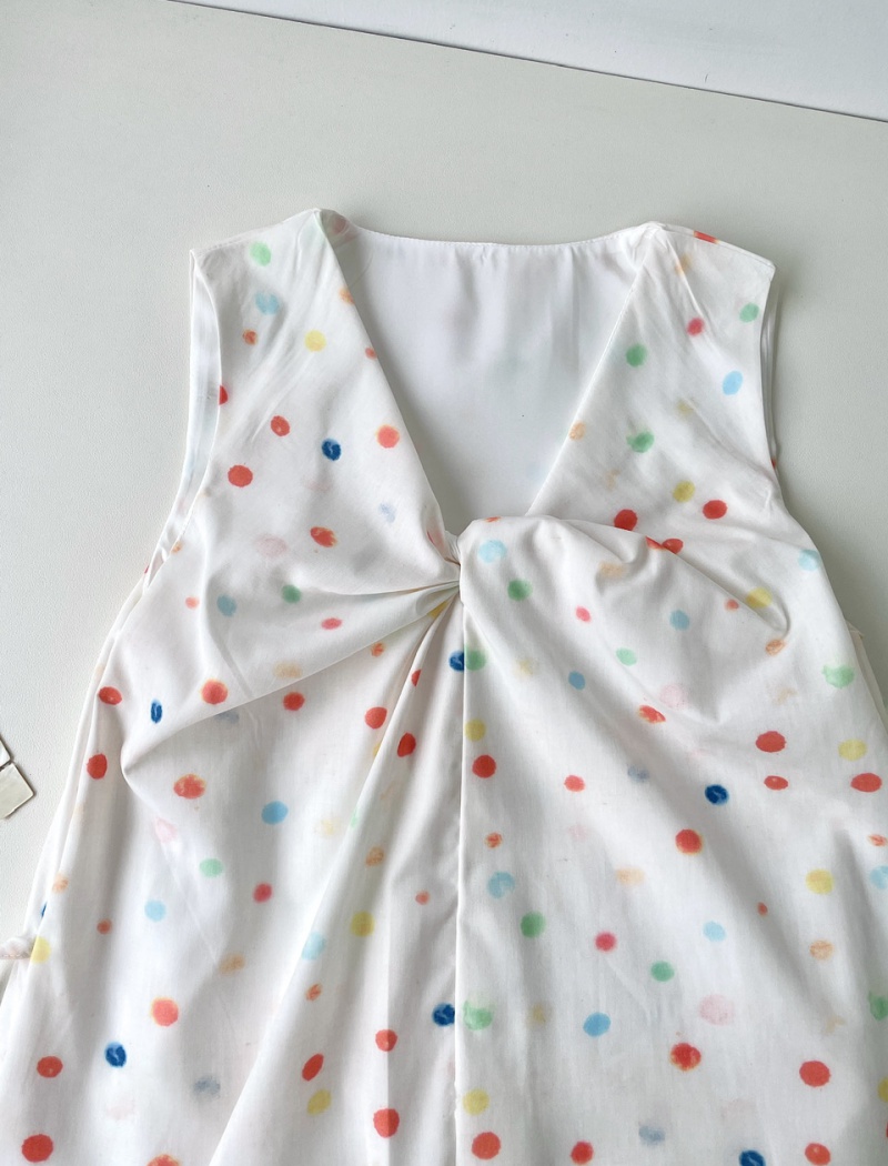 Polka dot cotton linen colors rainbow dress