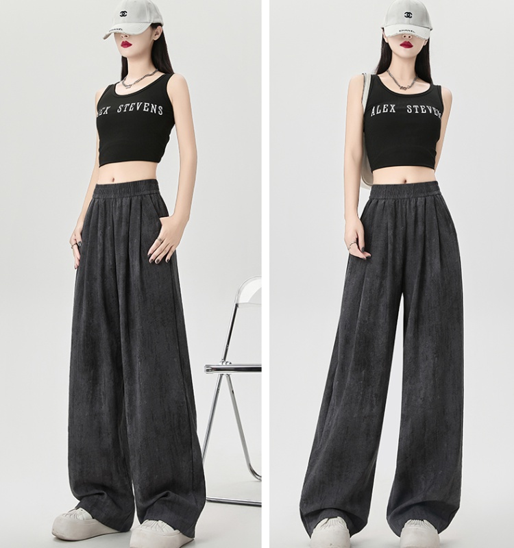 Thin flax summer straight pants wicking wide leg pants